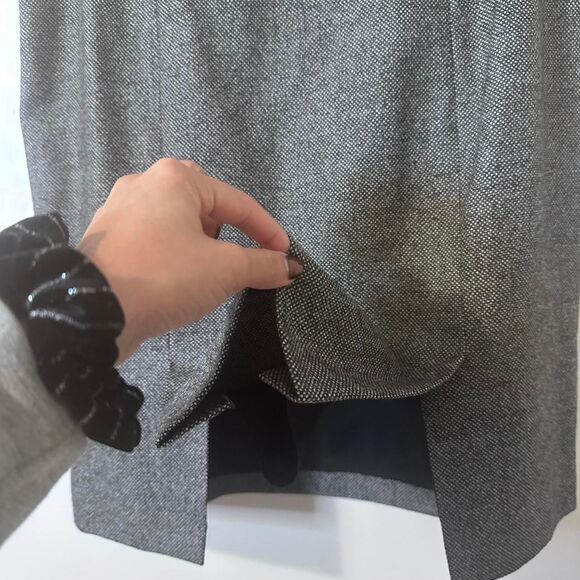 Brooks Brothers with Loro Piana Merino Wool Grey Pencil Skirt With Pleats - Picture 3 of 5